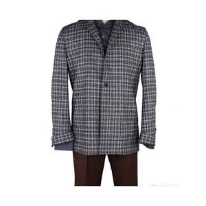 NEW JACKET REQUIRED men's hudson field coat in grey and brown check